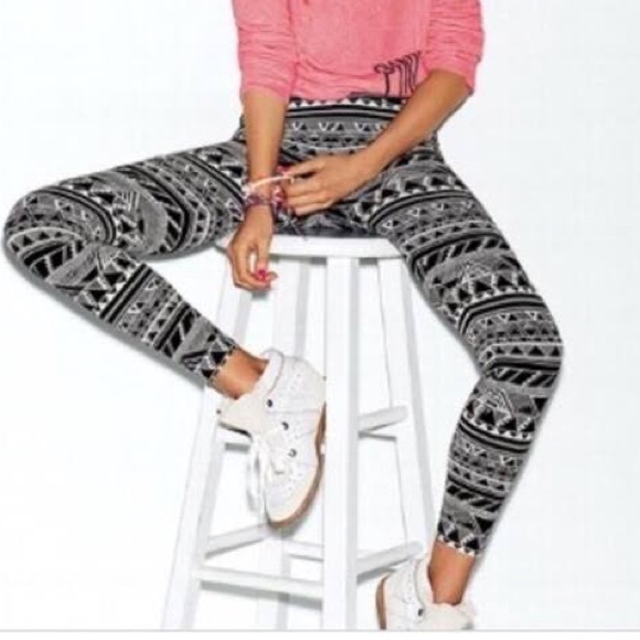 Victoria’s Secret PINK Aztec Flat Waist Cotton Legging - Picture 1 of 7